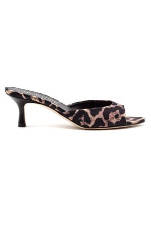 Leopard-print satin mule sandal JULIE DEE | VE112RASOLEOPARDO